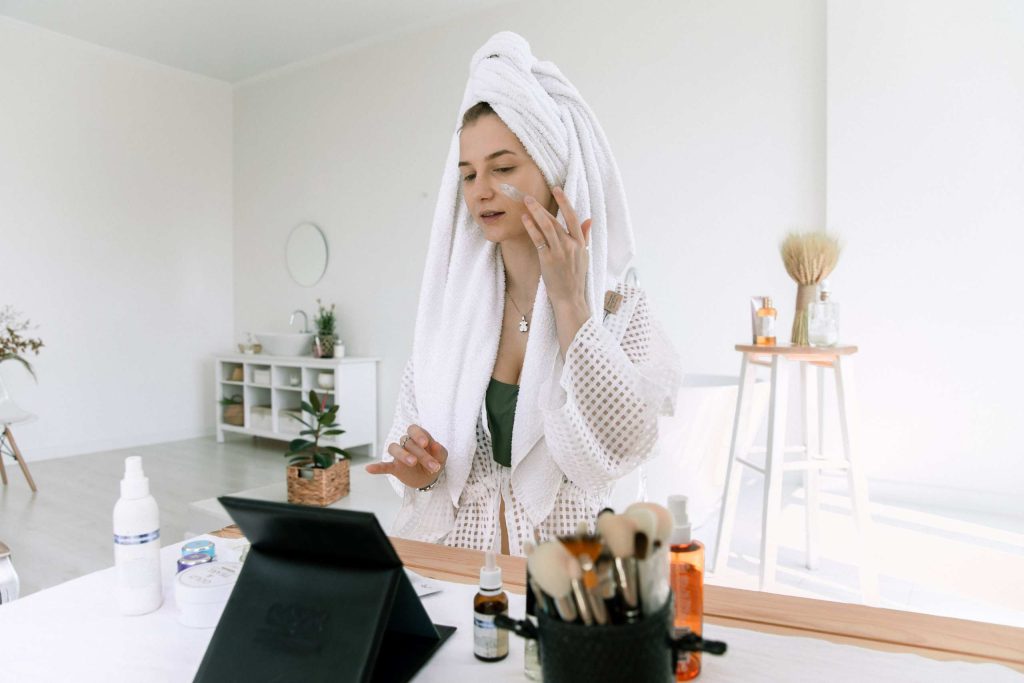 Doing skincare